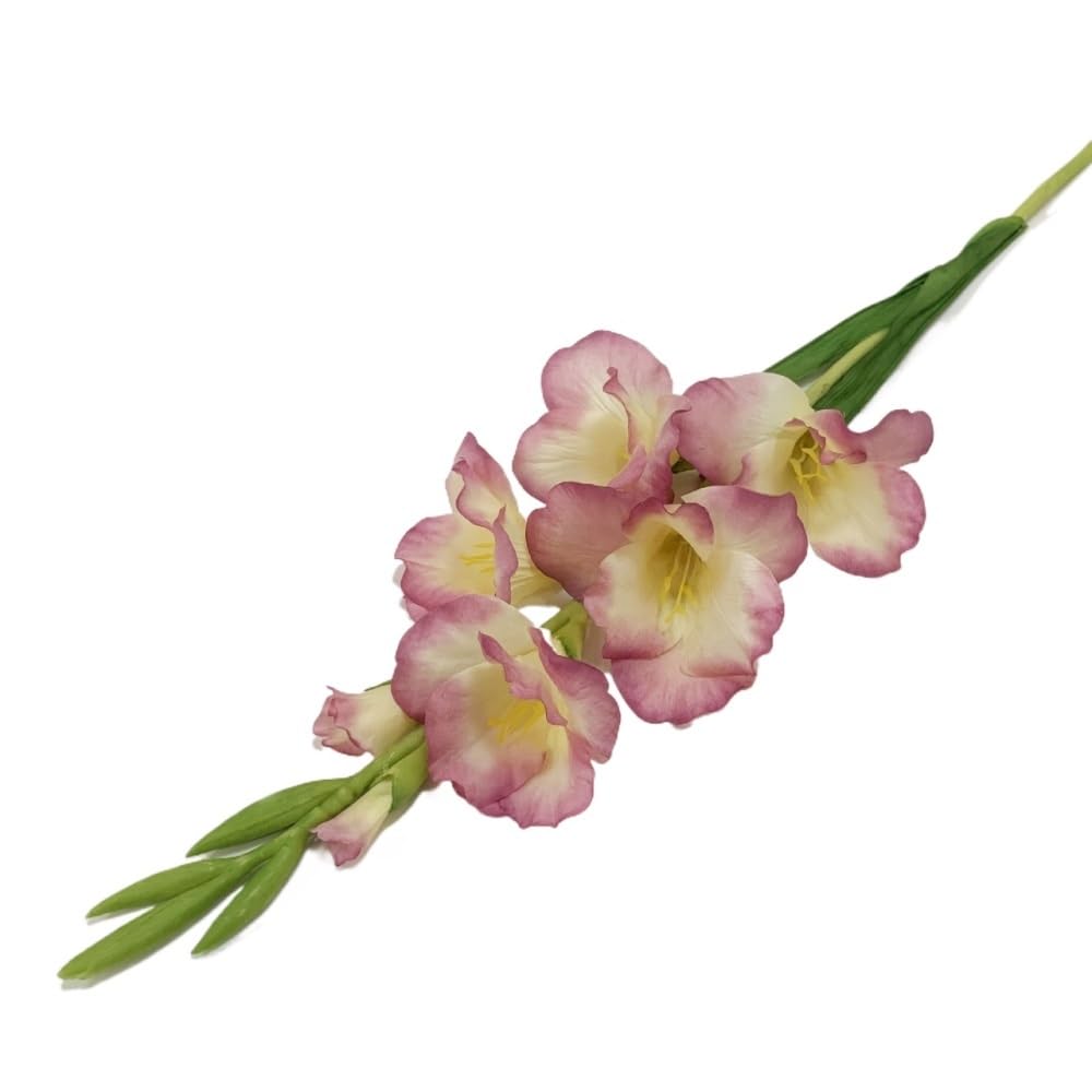 Huffa Purplered Artificial Gladiolus Flower - Silk Floral Decoration For Living Room, Coffee Table, Dining Table, Wedding Props(Purplered)
