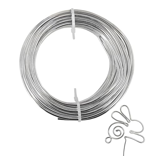 9 Gauge Aluminum Craft Wire,33 Ft Silver Metal Wire for Sculpting and Crafting,Bendable Metal Wire for Frames, Garden Trellises, and Industrial Art