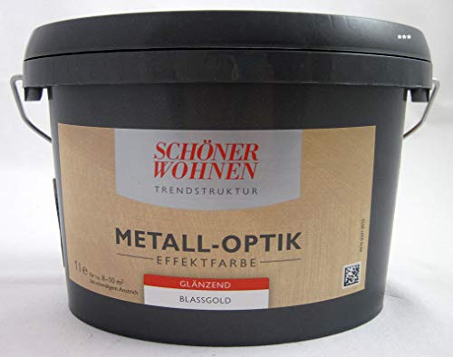 Schöner Wohnen 1 L. Metall-Optik Effektfarbe Blassgold glänzend, für ca. 10 m²
