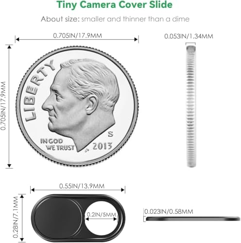 CloudValley Tapa Camara Portatil, 0.6 mm-Thin Metal Webcam Cover Movil para MacBook Pro* Air, iPad Pro, Portatil, Mac, PC, 2 Unidades Negro - imagen 3