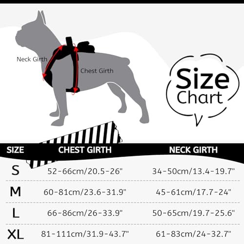 Hjumarayan Hundegeschirr Grosse Hunde, Anti Zug Hundegeschirr mit Frontring, mit Tasche für GPS Tracker, Geschirr Gepolstert mit Griff, Anti Zieh Geschirr für Bulldogge, Husky, Labrador, Schwarz L