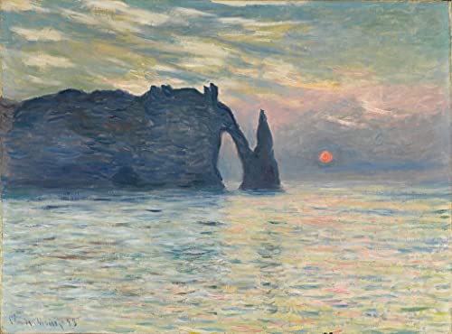 Poster Impression sur Toile Claude Monet Étretat Décoration Salon 60x90cm