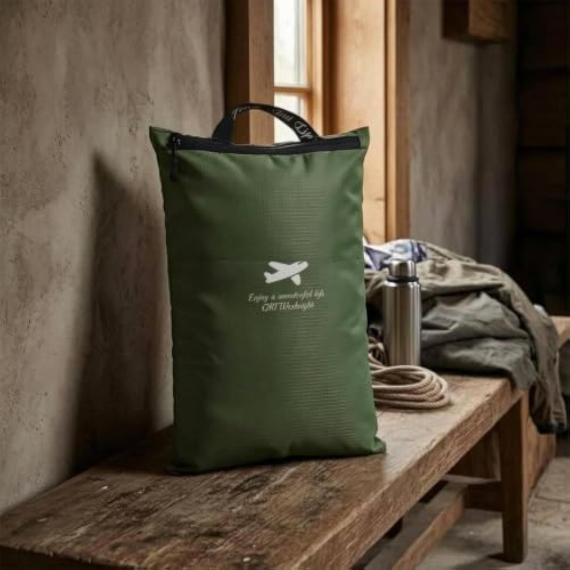 Waterproof Storage Bag Zippered Roll-Top, Green 2031