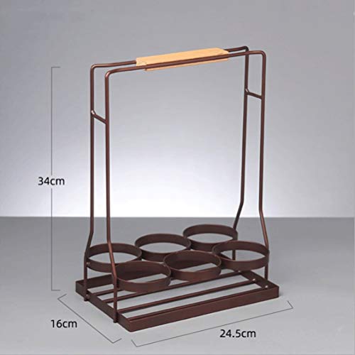 Soporte para botellas de vino de hierro forjado portátil miniatura 3