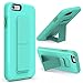 iPhone 6S Plus Case, iPhone 6 Plus Case, ZVEdeng Phone Strap Kickstand Vertical and Horizontal Stand Protective High Impact Defender Dual Layer Case for Apple iPhone 6 Plus / 6s Plus Mint Green
