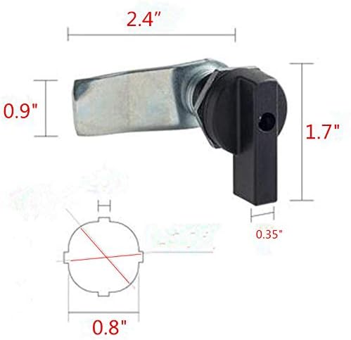Miniatura 5 de Cerradura de leva de pulgar compensada accionada por el pulgar, 2 unidades, cerradura de leva negra