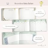 mintkind Książka przyjaciół z piłką nożną – szkolny książeczka dla chłopców z 30 wpisami, motywem piłki nożnej, dodatkowymi stronami i wytrzymałą twardą okładką – prezent dla uczniów szkół