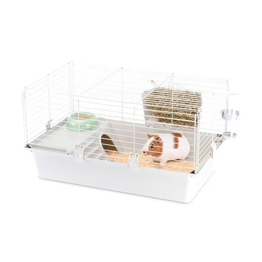 Ferplast Spaziosa Gabbia per Porcellini D'India Cavie 80, Sistema di Chiusura di Sicurezza, Accessori Inclusi, in Metallo Verniciato Grigio e Plastica, 77 X 48 X H 42 cm