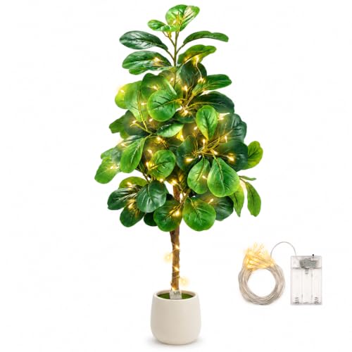 5Ft Artificial Fiddle Leaf Fig Tree Tall Fake Plants Indoor Faux Trees - image 1