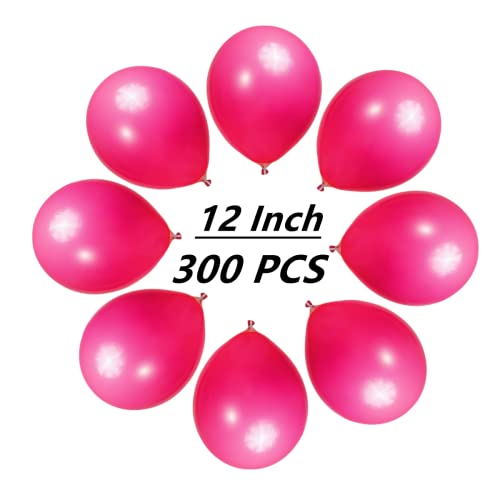 Image of 300 Pack Hot Pink Balloons 12 inch Dark Pink Latex Party Balloon Bulk for Various Party Events Decorations