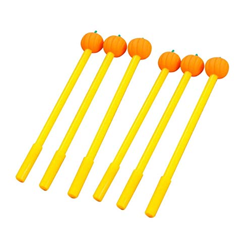 DUBFKBSH ファッション キュート カラフル カワイイ 愛らしい 漫画 ノベルティ クリエイティブ ロリポップ パンプキン ジェルボールペン オフィス アウトドア 文房具 (6本)