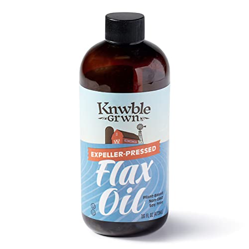 Knwble Grwn Pure Flaxseed Oil, Fresh, Expeller Pressed, Plant-Based, Gluten-Free, Cooking Oil, 16 Fl Oz #TOP12