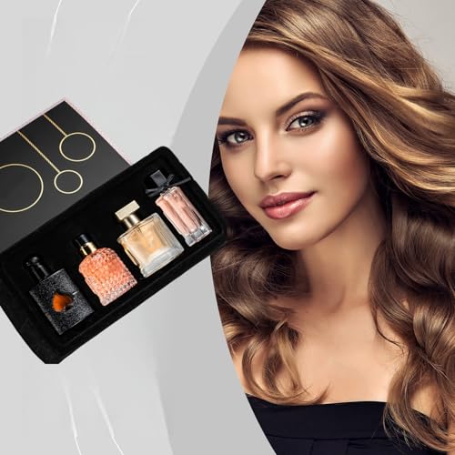 WALDSEELE 4pcs Premium Parfüm Geschenkset Für Frauenlanganhaltender Duft Parfüm Tragbarer Damendüftehautverträgliche Parfüm Geschenk Freundingeburtstagsgeschenk Für Frauen