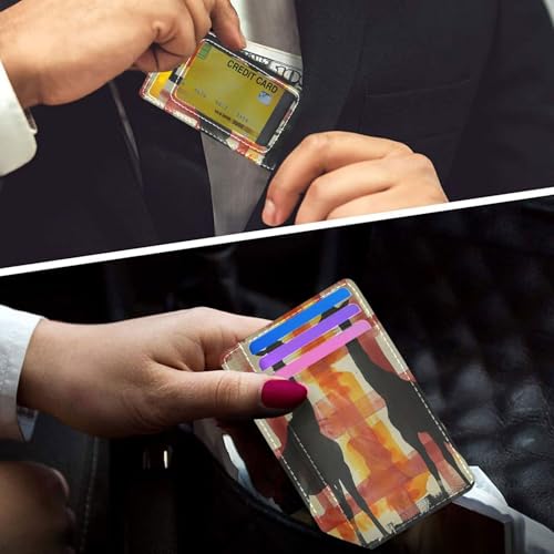 Black Plaids Checkered Safari Giraffe leather wallets for women slim With ID Window RFID Blocking wallet card holder for men&women 6