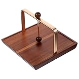 MOLUCKFU Servilletero de Mesa de Madera y Metal, Soporte Cuadrado para Servilletas de Papel, Dispensador para Cocina y Comedor, Accesorio de Cocina para Cafetería, Bar y Restaurante