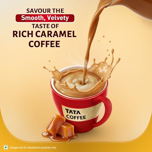 Image of Tata Coffee All in 1 Premix, Caramel Flavour, Instant Coffee-Chicory Premix, Rich Aroma, Instant Coffee Sachets, Just Add Hot Water, 160g (10 Sachets x 16g)