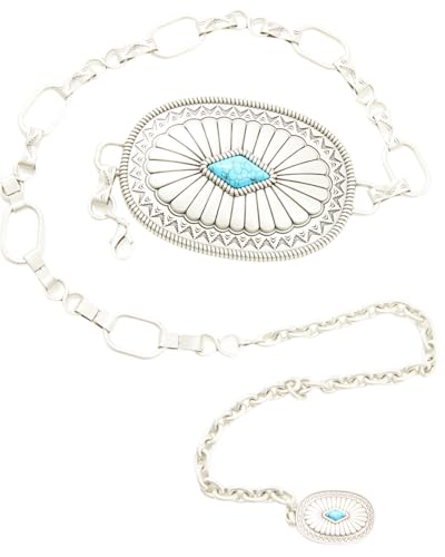 Idyllwind Women's Vivelle Oval Concho Chain Belt - IWAFA25BT3-SLVR XX-