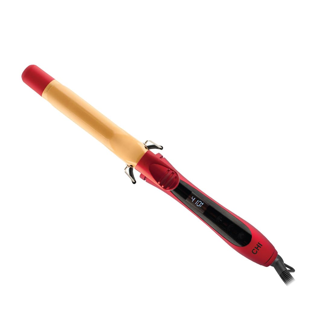 CHI Air Texture Fire Red Ceramic Curl Iron, Hair Curler For Smooth & Shiny Curls, Adjustable Temperature & Automatic Shut-Off, 1" Barrel Ruby Red 1 inch - Image 1 of 8