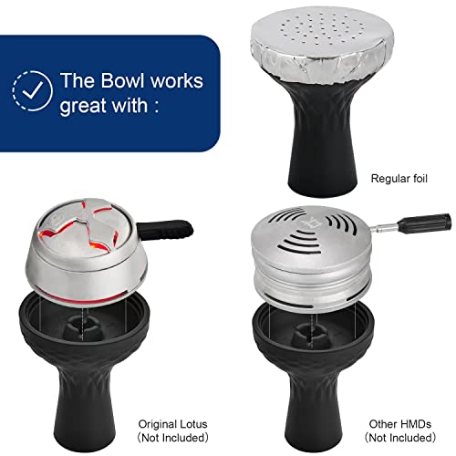 Hookah Bowl Set With Hmd - Mata Leon Premium Silicone Phunnel Bowl With Aluminum Charcoal Heat Management Device Hold 3Pcs 1" Coals Easily Great For 15-18 Grams Flavors Easy Cleaning & Durable (Green) #TOP5