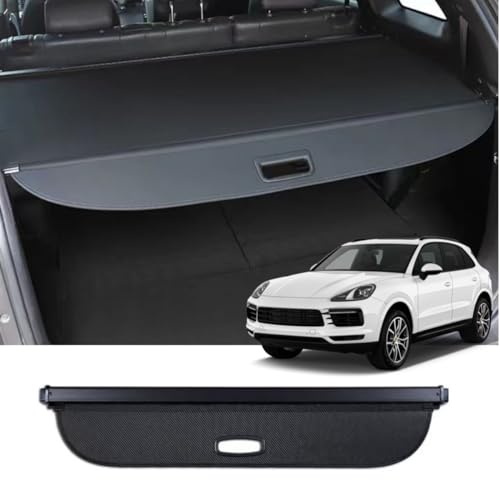 Okutech Retractable Cargo Cover Compatible with Porsche Cayenne 2019-2025 (Not Fit for Coupe) Rear Privacy Screen Car Storage Trunk Luggage Tonneau Security Shade (Canvas Style)