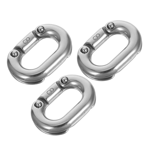 UPKOCH 3 pièces Connecteur de Maillons de Chaîne Acier Inoxydable Lot de Anneaux de Ouverts Résistants Corrosion pour Chaînes Dancrage et Applications de Remorquage