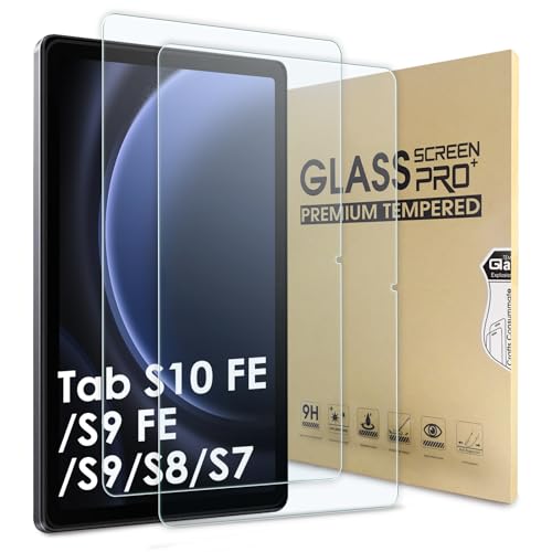 Bighan Protector de Pantalla Compatible para Samsung Galaxy Tab S9 FE/Tab S9 10.9", 2 Pack Cristal Templado, dureza 9H, antiarañazos, sin burbujas