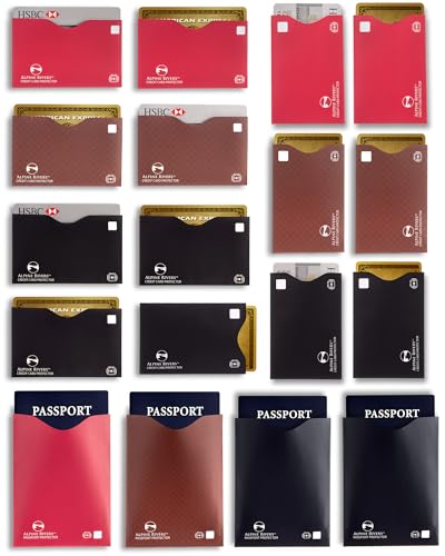 Alpine Rivers RFID Blocking Sleeves, Credit Card Protector, Passport Sleeve