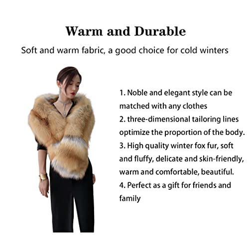 Daisha Women's Thick Warm Christmas Scarf, Trendy Versatile Fox Fur Shawl, Suitable For New Year Nobleman's Evening Feast. #TOP5