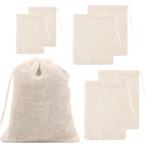 6 bolsas de leche de frutos secos, 3 tamaños, reutilizables, nailon, paño de malla fina para leche de nueces, queso, café, yogur, zumos, zumos de verduras, especias