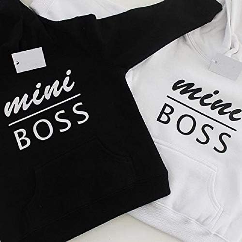 Felpa Con Cappuccio Per Bambini 0-5 Anni - Cotone E Poliestere, Stampata 'Mini Boss', Unisex - Foto 4