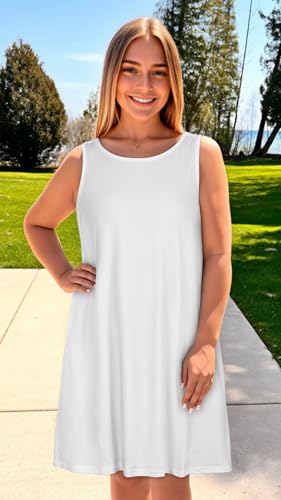 Image of JOLIGAL Womens Summer Dresses Casual Sleeveless Tshirt Sundress Beach Cover Up with Pockets Loose Tank Dress 2026