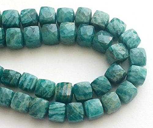 Natural Amazonite Cube Beads Pierres Vertes Facettées pour Collier - 3