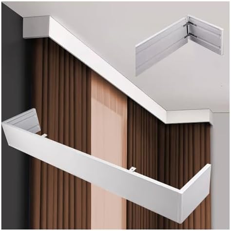 Ceiling Mount Valance Box - Heavy Duty Curtain Rod Cover for Home Office, U-Shaped Metal Cornice Board, Elegant Pelmet Design for Stylish Window Treatments