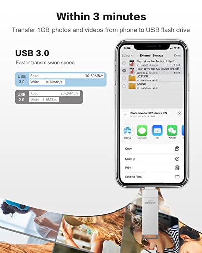 Image of External Storage Compatible for iPhone /PC /iPad /Android /More 3.0 High Speed Devices for Pho