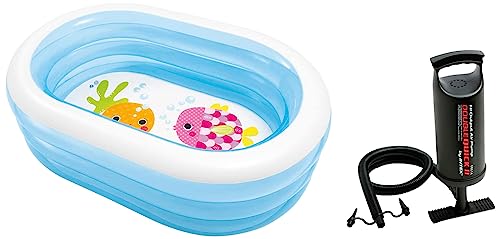 Image of Intex Oval Whale Fun Pool & Intex 68614 Double Quick Air Pump, Black