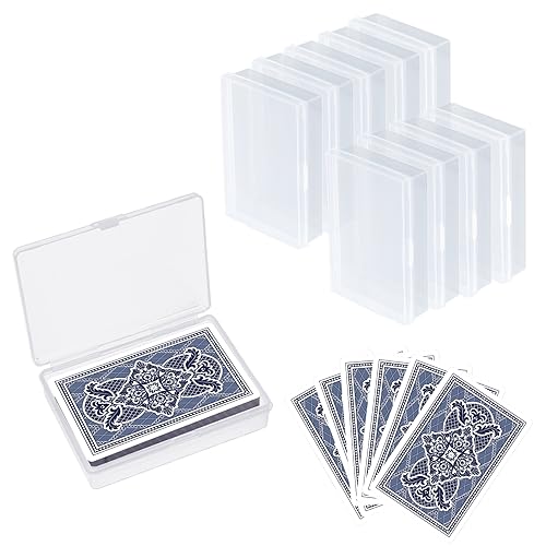 Pack of 10 Playing Cards Box, Collectible Card Case, Storage Box, Transparent Plastic Playing Card Box