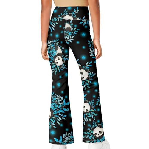 Girls Summer Flare Yoga Pant Bear Legging for Kids Soft Breathable Bell Bottom Trouser Cute Print Yoga Pants4