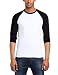 Produktbild Fruit of the Loom Herren Baseball T-Shirt, Mehrfarbig (White/Black), (Herstellergröße: Large)