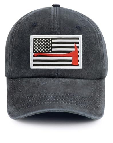Firefighter Gifts for Men Women, Fire Axe USA Flag Baseball Cap, Firefighter...
