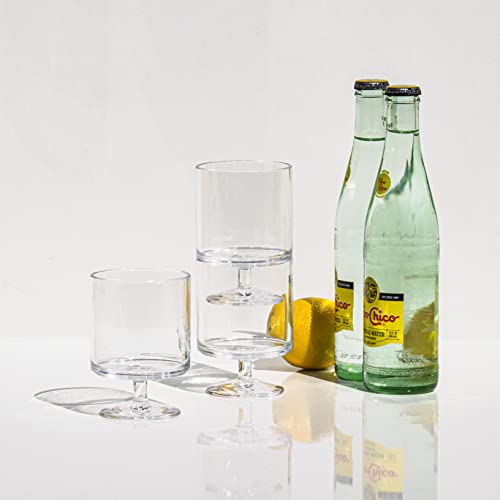 Abode Homewares Stacking 9 oz Durable Acrylic Wine Goblets, Shatter-Resistant and Dishwasher-Safe Indoor/Outdoor Drinkware, Glass for Wine, Sangria, and Spritzers - Clear - Set of 6 by TarHong - Image 2