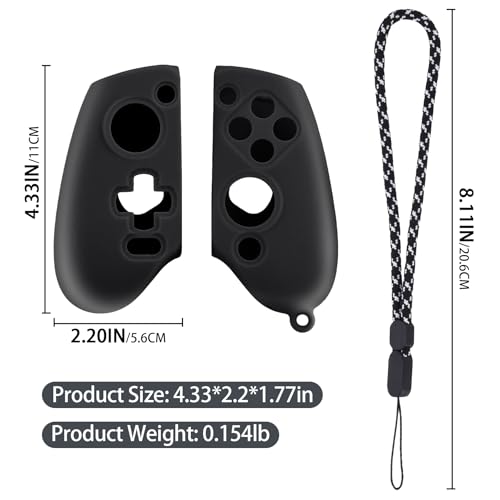 Image of Aenllosi Silicone Grip Cover for GameSir G8 Galileo /G8 Plus /G8 Plus MFi Phone Controller, Anti-Scratch Protective Case with Lanyard, Black (Case Only)