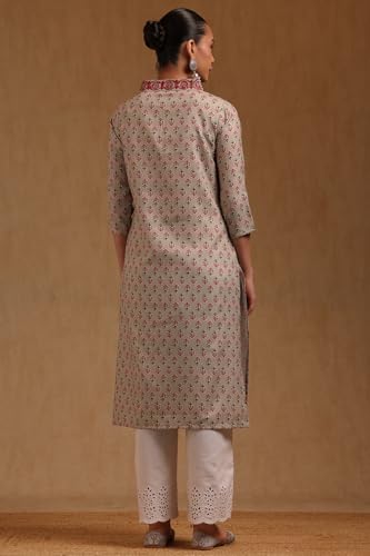 Image of Soch Womens Cotton Floral Embroidered Kurta