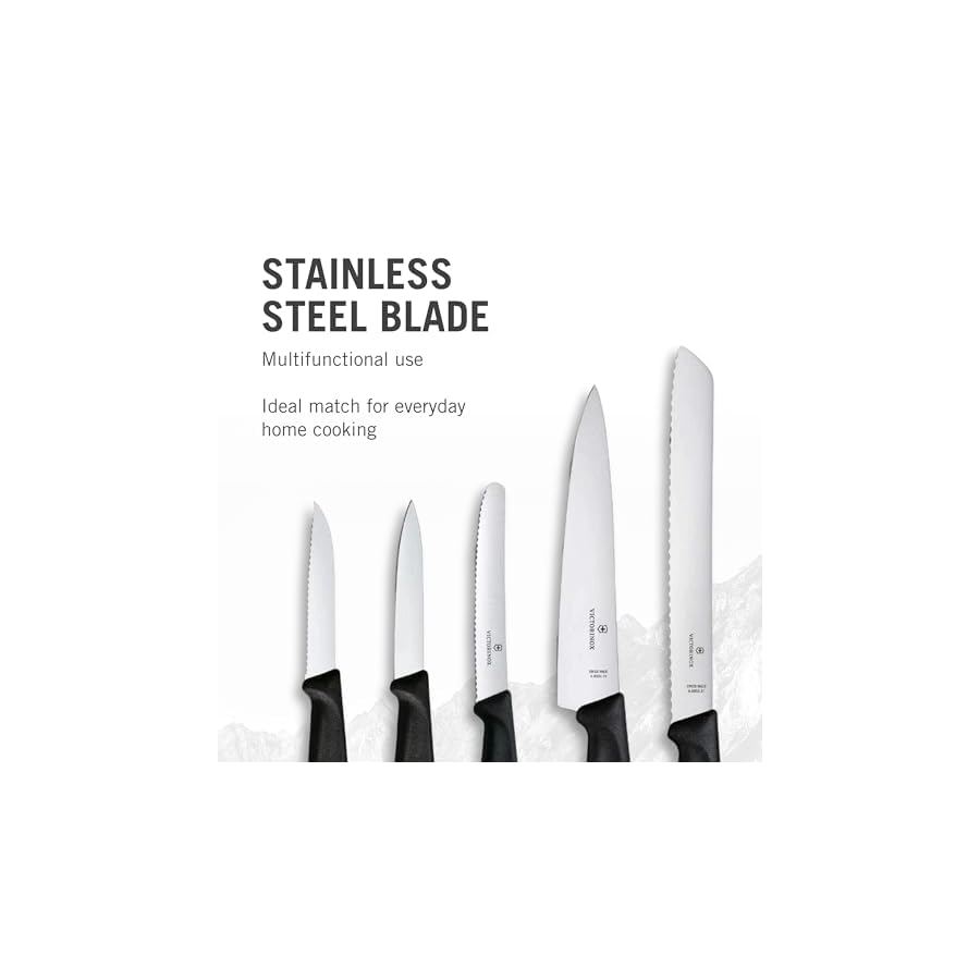 Victorinox-Swiss-Classic-Kitchen-Knife-Set-5-Pieces-Paring-Knives-Utility-Knife-Carving-Knife-and-Bread-Knife-Black-Multiple Victorinox Swiss Classic Kitchen Knife Set, 5 Pieces - Paring Knives, Utility Knife, Carving Knife and Bread Knife - Black, Multiple