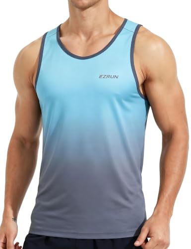 Ezrun men's quick dry sport tank top for bodybuilding gym athleti...