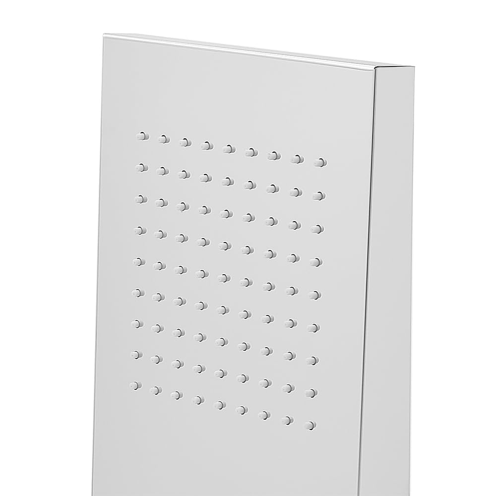 Soffione doccia a sbalzo cromo lucido 22x50 effetto pioggia, in acciaio inox