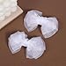 Mesh Hair Bows Clip White 4