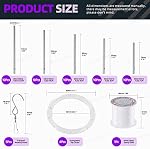 Swpeet 60Pcs Wind Chime Tubes Parts and Transparent Top Circles of Wind Chime with 100 Yard Wind Chime Wire and Swivel Hooks Clips Making