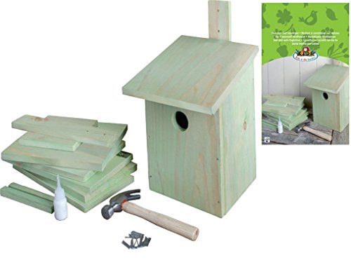 Esschert design KG52 24 x 22 x 17cm Children's Wood Set of Building Bird House - Natural