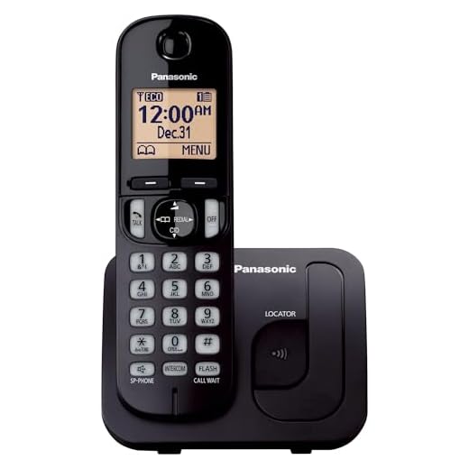 Panasonic Cordless Phone, 1.6" Backlit Display, Call Block, Speakerphone, 10 Hours Talk Time, 1 Handset - KX-TGC200B (Black)