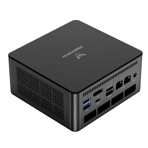 Image of MINISFORUM UM890 Pro Mini PC AMD Ryzen 9 8945HS(8C /16T, up to 5.2GHz) Barebone Version, 2xUSB4(PD 8K)|1xHDMI|1xDP Four Outputs, 2X RJ45, BT5.2 4xUSB3.2 AMD Radeon 780M Graphics Micro Computer